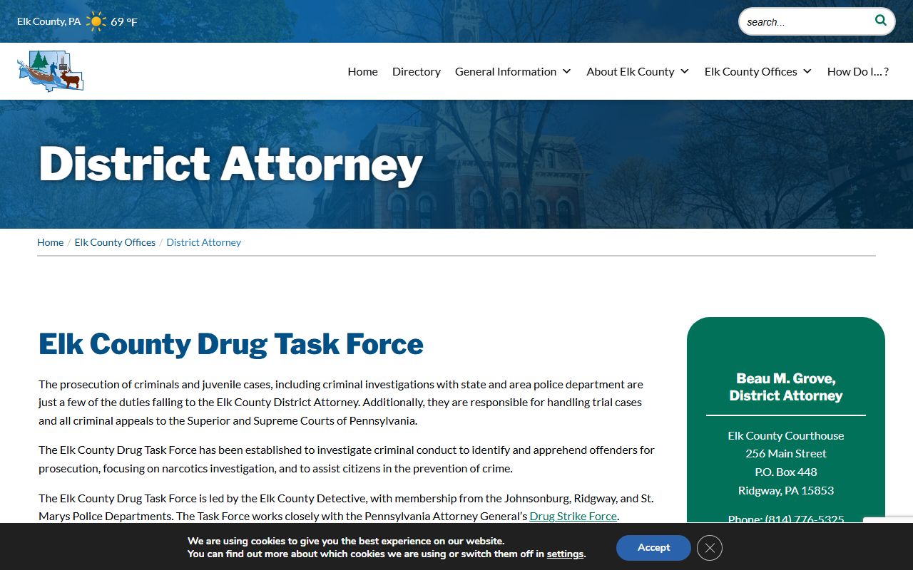 Elk County arrest records and District Attorney court charges