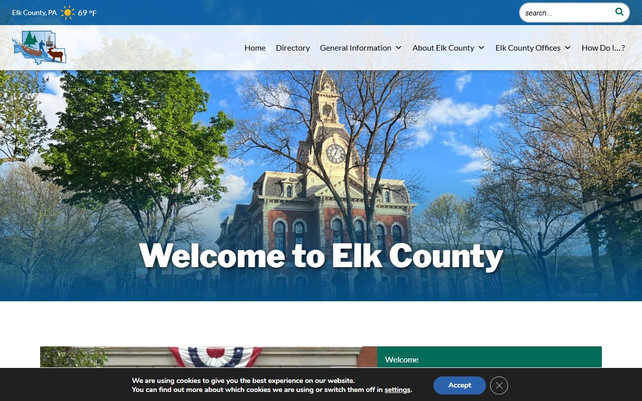 Elk County court records official county homepage