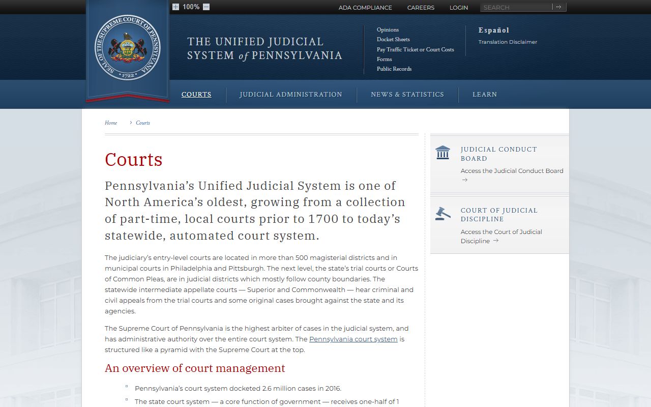 Elk County court records Pennsylvania court hierarchy