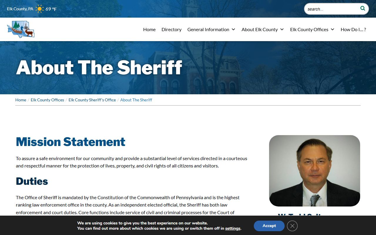 Elk County inmate records sheriff contact information