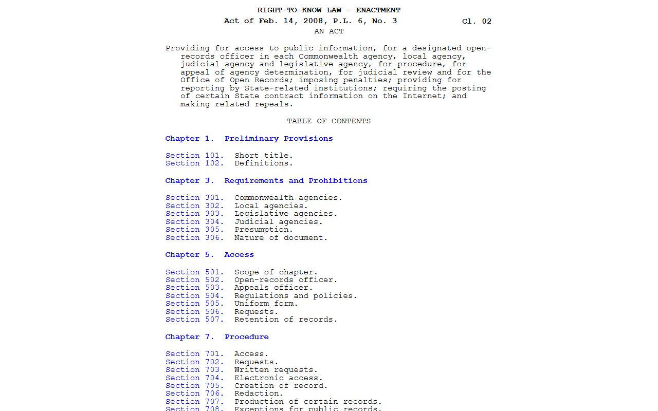 Elk County marriage records Pennsylvania Right-to-Know Law reference